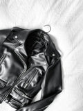 Men's vintage black leather jacket