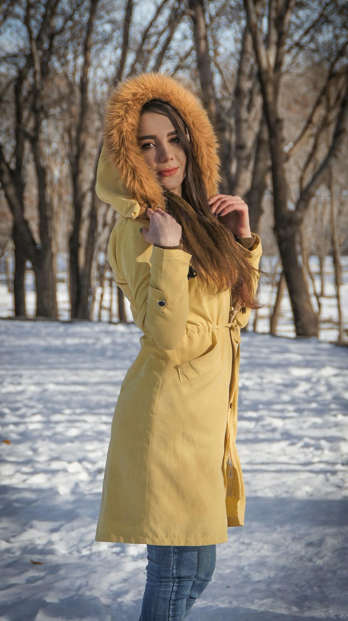Women's long down coat