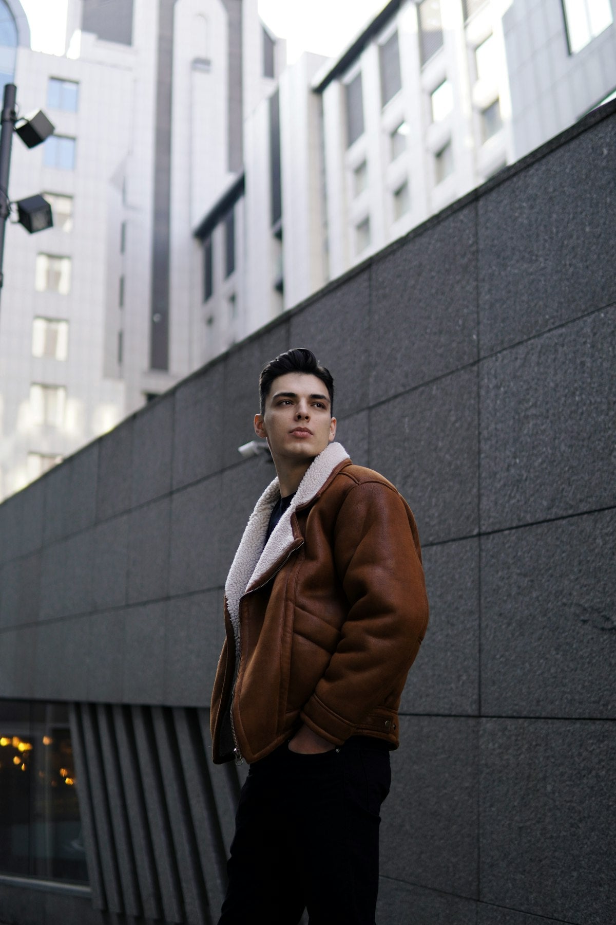 Men's brown wool overcoat